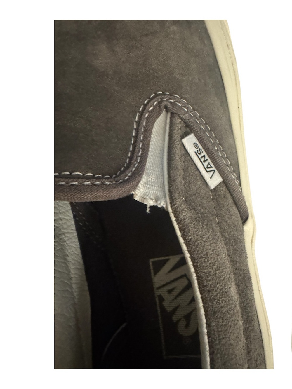 Vans Women's Gray Slip-On Suede Leather Sneakers Size 10 - Picture 3 of 7